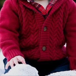 Red Janie and Jack holiday sweater 6-12 months